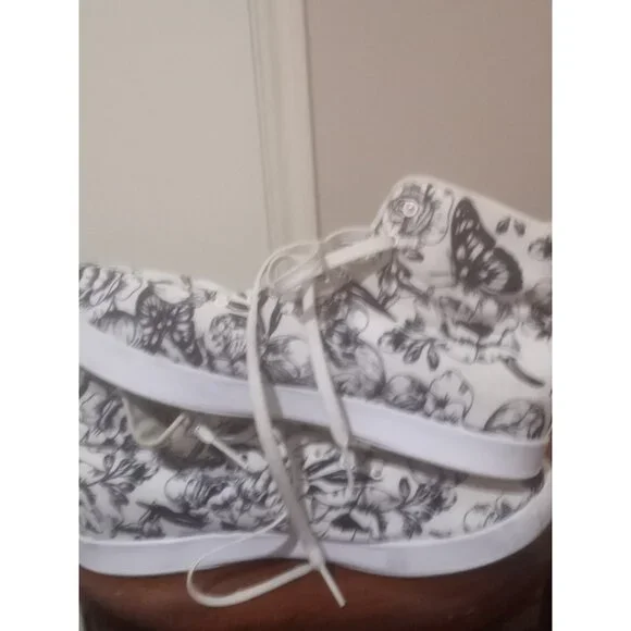 NOBULL | RARE HIGH TOP BUTTERFLY FLORAL CANVAS TRAINER UNISEX W13.5/M12 - Picture 12 of 13